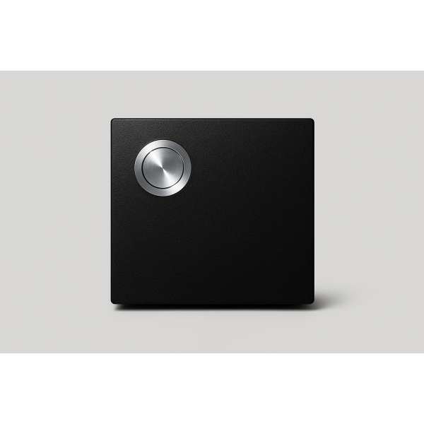 Zwarte strakke deurbel met knop in de hoek 90x90 . Model A Zwarte strakke deurbel met knop in de hoek 90x90 . Model A