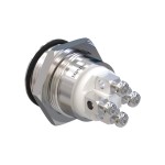 Drukknop 19 mm - Witte LED-ringverlichting - IP67 IK10 - Roestvrij staal - Plat - Schroefcontacten