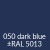 Naamplaat bovenaan: Donkerblauw (±RAL 5013) + witte tekst (±RAL 9003) 